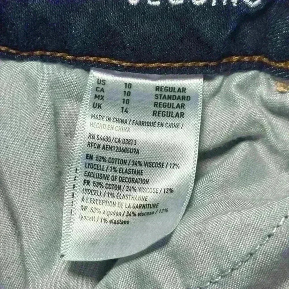 American Eagle Outfitters Dark Wash Denim Jeans Jeggings Women’s Size 10 - Picture 7 of 10